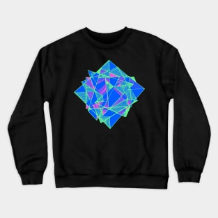 Geometric Art abstract cool triangles blue Crewneck Sweatshirt